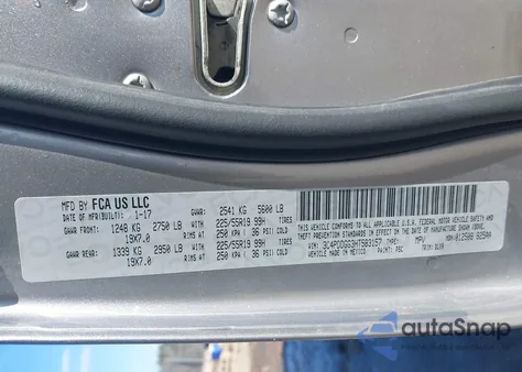 2017 Dodge Journey Crossroad Plus Awd z USA, uszkodzony, nr VIN 3C4PDDGG3HT583157